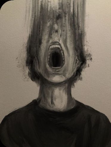 Anger Draw Faces, Drawings Of Anger, Anger Sketches, Anger In Art, Dark Horror Drawings, Frustration Illustration, Horror Sketches Creepy, Creepy Drawing Ideas Dark Art, Sketches Creepy