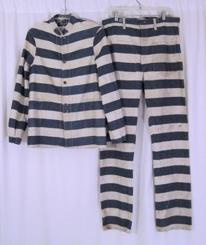 1920s Mens Stripe Denim Prison Uniform Pants and Jacket v1 of 3 Prison Uniform, Prison Outfit, Prisoner Costume, 1920s Men, Uniform Pants, Mens Stripes, Historical Clothing, Fashion History, Mens Street Style