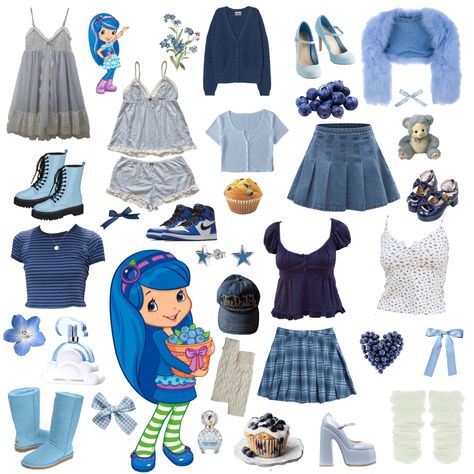 Blueberry Inspired Outfit, Blueberry Strawberry Shortcake Costume, Blueberry Muffin Character Costume, Blueberry Muffin Costume Ideas, Blueberry Muffin Strawberry Shortcake Outfit, Blueberry Muffin Strawberry Shortcake Outfit Ideas, Blueberry Muffin Outfit Inspiration, Blueberry Muffin Cosplay, Blueberry Outfit Aesthetic