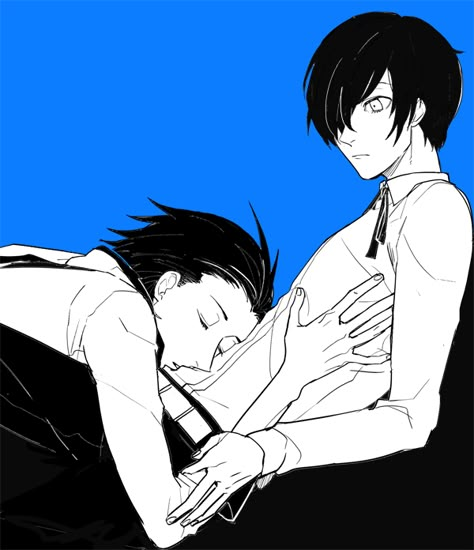 Ryoji Mochizuki Fanart, Makoto Yuki X Ryoji, Persona 3 Ryoji X Minato, Ryoji X Minato, Makoto X Ryoji, Persona 3 Minato, Persona Protagonists, Persona 3 Makoto, Ryoji Mochizuki