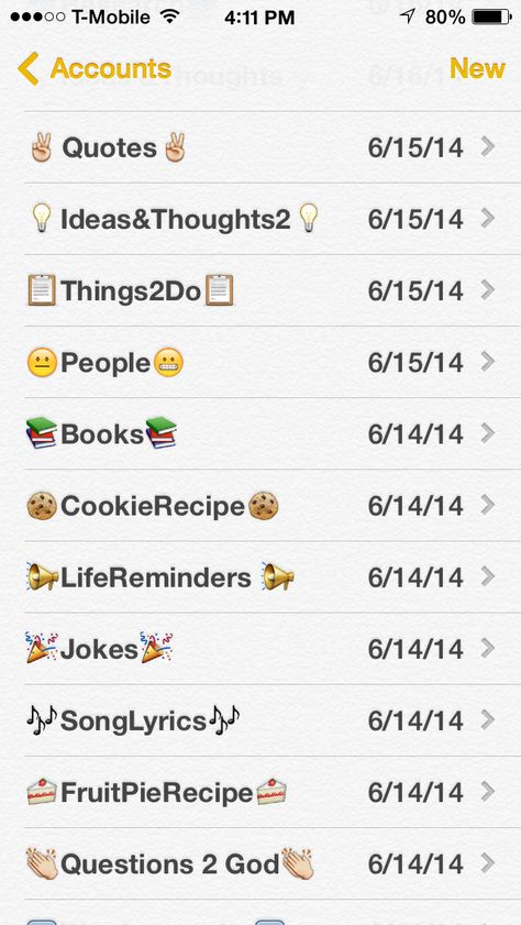 Cool way to organize your Notes using emojis on the Note app for iPhones. Ideas For Notes On Iphone, Notes Iphone Ideas, Aesthetic Note Taking Apps, Notes Organization Iphone, Notes Aesthetic Iphone, Iphone Notes App Organization, Iphone Notes Organization, Aesthetic Iphone Notes, Notes App Aesthetic Iphone