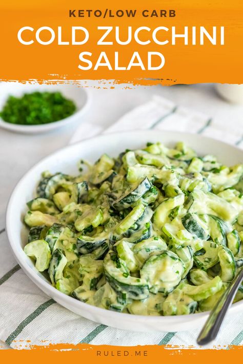 Zucchini Salad Recipes Cold, Zucchini Recipes Salad, Fresh Zucchini Salad, Cold Zucchini Recipes, Cold Zucchini Salad, Zucchini Salad Recipes, Vegan Squash, Courgette Salad, Zucchini Side Dish Recipes