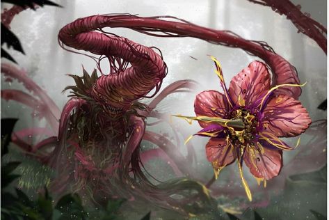 Art By Pencil, Plant Monster, Alien Plants, Monster Artwork, Plant Zombie, Plantas Vs Zombies, Alien Concept, Forest Creatures, Monster Concept Art