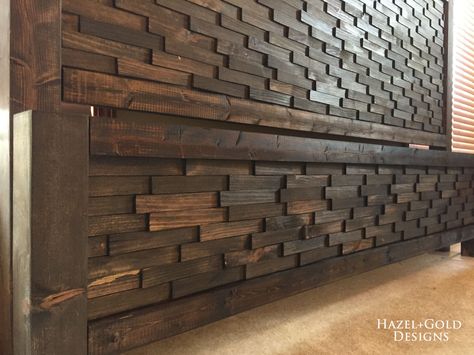 Diy Headboard And Footboard, Textured Headboard, Log Beds, Diy Floors, Headboard Plan, Shoe Organization Diy, Diy Wood Headboard, Head Boards, How To Make Headboard