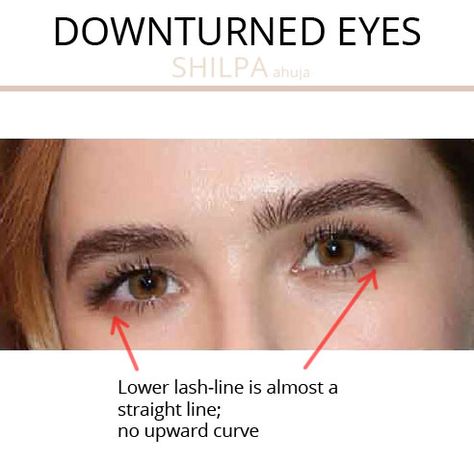 What's Your Eye Shape + Best Makeup for Your Eye Shape – Shilpa Ahuja What Type Of Eyes Do I Have, Downturned Eye Makeup, Eyeliner For Downturned Eyes, Eye Shape Chart, Learning Makeup, Makeup For Downturned Eyes, Downturned Eyes, Dark Smokey Eye Makeup, Eye Shape Makeup