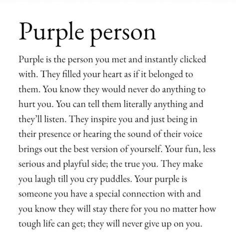 Unique Words To Describe Best Friend, My Purple Person, Who Is Your Purple Person, Purple Definition Aesthetic, Platonic Friendship Aesthetic, Writing Platonic Friendships, Best Friend Definition Aesthetic, Purple Person Meaning, Purple Person