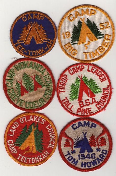 Camp Badges, Camp Patches, Summer Camp Aesthetic, Boy Scout Patches, Camp Logo, Scout Badges, Vintage Boy Scouts, Camping Aesthetic, Camp Vibes