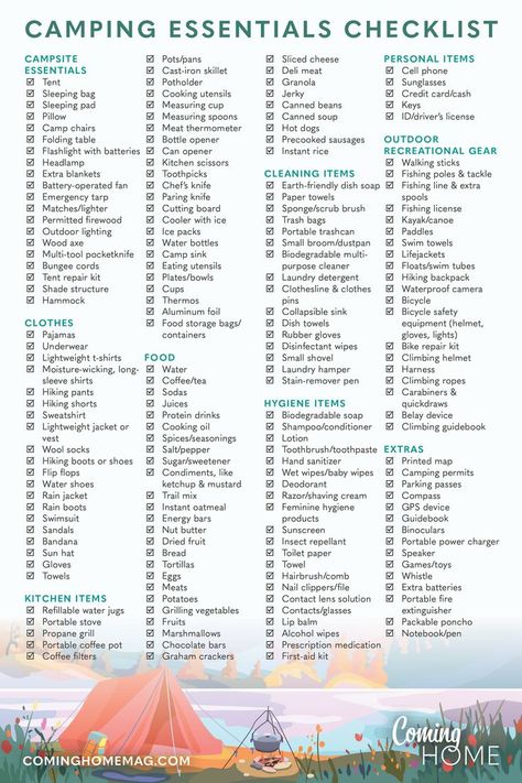 Camping Essentials Checklist Camping Food Checklist, Essentials Clothes, What To Take Camping, Teen Ministry, Essentials Checklist, Camping Packing List, Camping List, Canned Beans, Cleaning Items