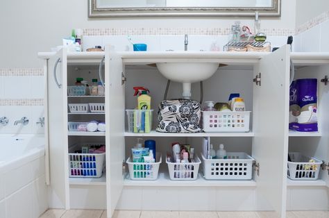 10 Bathroom Organisation Hacks | Stay At Home Mum Bathroom Cupboard Organization, Scandinavian Bathrooms, Organised Bathroom, Bathroom Cupboards, Bathroom Storage Ideas, Stay At Home Mum, Scandinavian Bathroom, Organisation Hacks, Bathroom Decor Ideas Colors