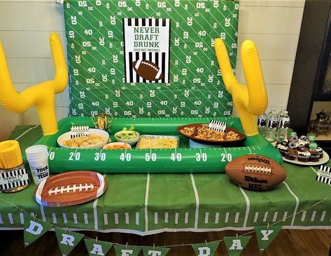 Fantasy Football Party, Football Draft Party, Fantasy Football Draft Party, Anniversary Gift Baskets, Fantasy Draft, Football Parties, Football Draft, Fantasy Party, 2nd Anniversary Gift