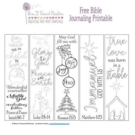 Nativity Bible Journaling, Bible Art Journaling Free Printables, Christmas Bible Journaling Ideas, Bible Journaling Christmas, Bible Journal Printables, Bible Bookmarks Printable Free, Christmas Bible Journaling, Free Bible Journaling Printables, Scripture Graphics