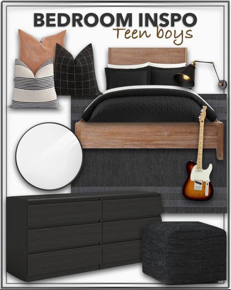 Boys Black And White Bedroom, Grey Boys Rooms, Boys Bedroom Modern, Boys Bedroom Colors, Modern Boys Rooms, Deck Kitchen, Men Bedroom