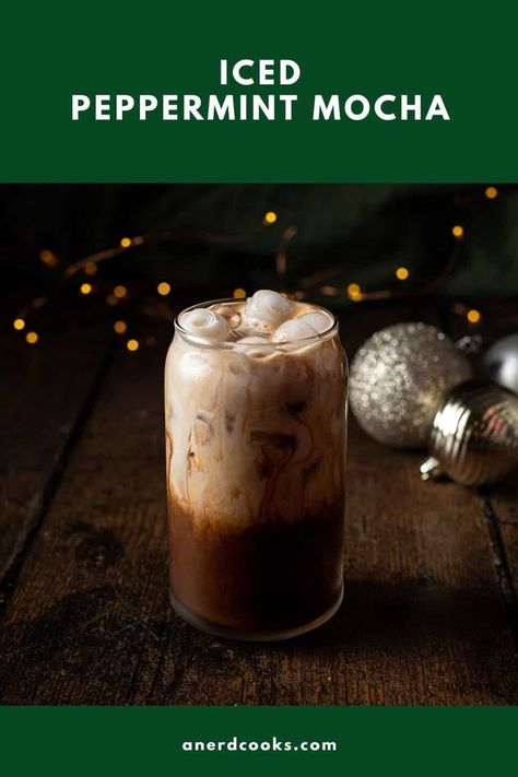 Iced Peppermint Mocha Peppermint Mocha Starbucks, Iced Peppermint Mocha, Chocolate Iced Coffee, Starbucks Drinks At Home, Mocha Coffee Recipe, Starbucks Peppermint Mocha, Mint Simple Syrup, Copycat Starbucks Recipes, Ice Milk