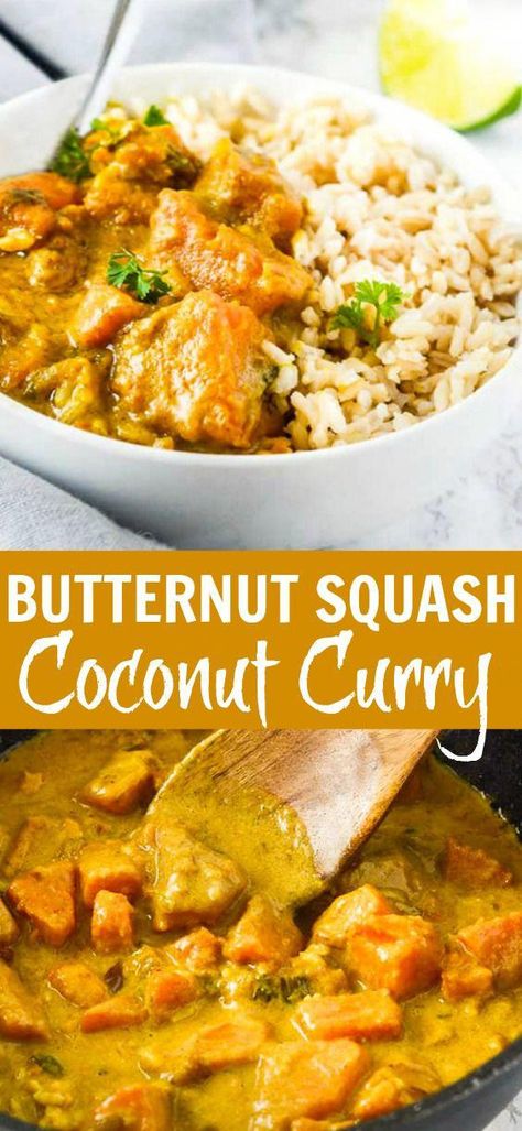 Butternut Squash Coconut Curry, Squash Coconut Curry, Butternut Squash Curry, Vegan Potluck, Deep Cleaning Hacks, Alkaline Recipes, Butternut Squash Recipes, Vegetarian Recipe, Coconut Curry