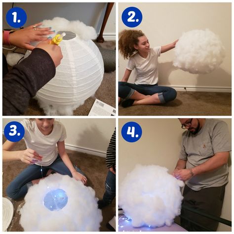 Cloud Display, Cloud Lantern, Stall Decorations, 4de Verjaardag, Fun Diy Projects, Lightning Cloud, Christmas Door Decorating Contest, Round Paper Lanterns, Diy Clouds