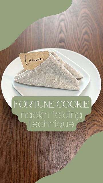 Loom & Table on Instagram: "wow your guests with the fortune cookie fold 🥠🔮 Make sure to hit the save button to find this again before your next party 💖 #tabledecor #dinnerparty #hostess" Fortune Cookie Napkin Fold, Tea Foods, Thanks Mom, Easy Entertaining, Napkin Folding, How To Fold, Cloth Napkin, Fortune Cookie, Apartment Decorating