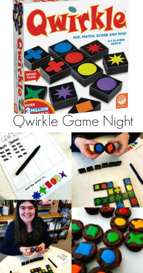 Qwirkle Family Game Night Qwirkle Game, Laura Kelly, Mini Brownies, Games Diy, Treat Ideas, Diy Games, Fruit Punch, Family Game, Game Time