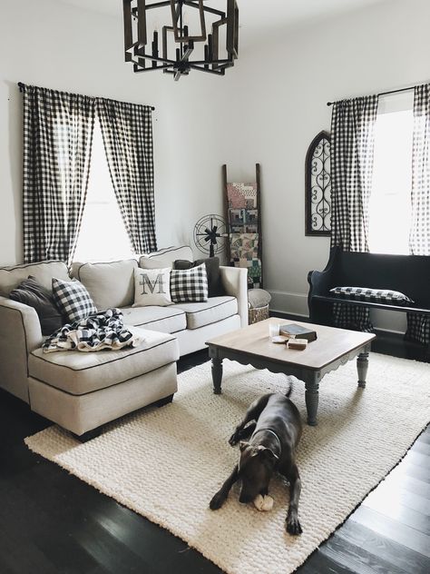 Buffalo Check Furniture, Black Buffalo Plaid Living Room, Buffalo Check Living Room Decor, Black And White Plaid Living Room, Black And White Buffalo Plaid Living Room, Buffalo Plaid Living Room Decor, Buffalo Check Living Room, Buffalo Plaid Living Room, Black And White Farmhouse Living Room