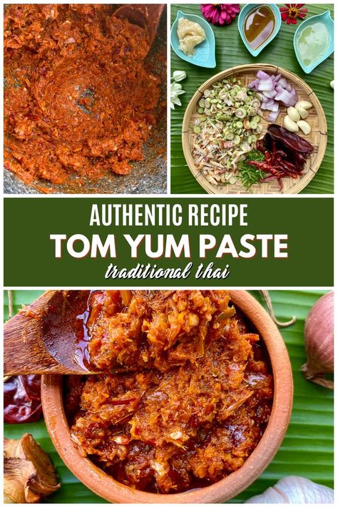 Tom yum paste plus the needed ingredients. Vegan Tom Yum, Thai Tom Yum Soup, Tom Yum Soup Recipe, Tom Yum Paste, Healthy Thai Recipes, Tom Yum Soup, Homemade Cookbook, Asian Street Food, Tom Yum