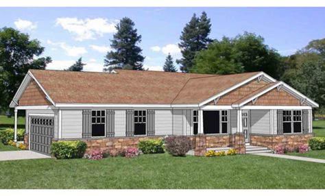 Plan #116-278 - Houseplans.com Luxury Master Bath, Small Farmhouse Plans, Bungalow Cottage, Southern Style House Plans, Small House Floor Plans, Building Plans House, Garage House Plans, Farmhouse Style House Plans, Small Farmhouse