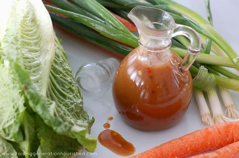 Raising Generation Nourished Asian Salad Dressing, Paleo Salad, Paleo Salad Recipes, Raw Veggies, Asian Dressing, Thai Peanut Sauce, Paleo Salads, Asian Salad, Shredded Beef