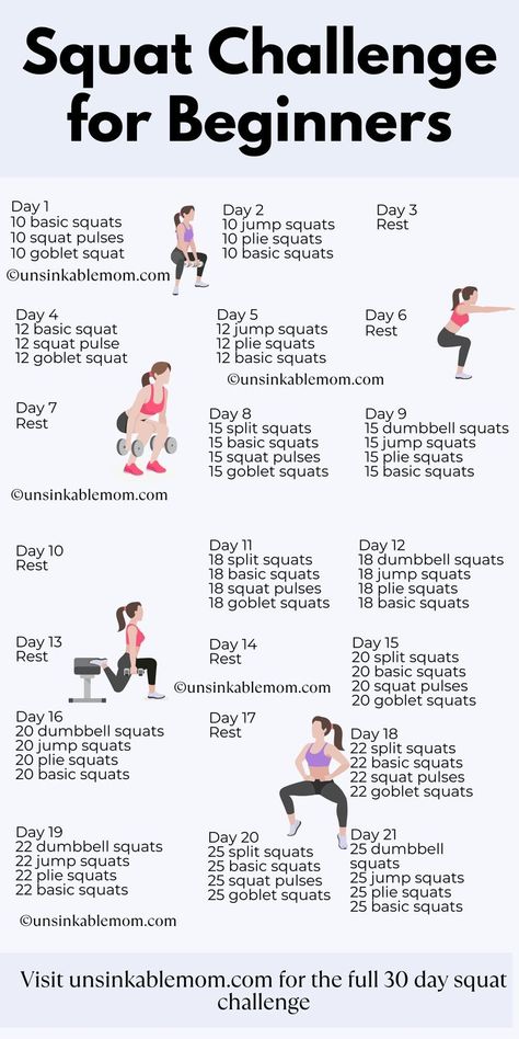 squat challenge for beginners Standing Workout Challenge, Total Body Workout At Gym, Workout At Gym For Women, Squat Challenge For Beginners, Workout Routine For The Gym, Squat For Beginners, Ab Workouts At The Gym, Full Body Workout At Gym, Lunge Challenge