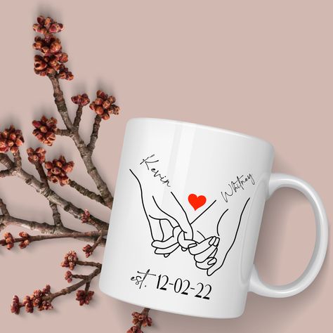 Perfect for Valentine’s Day. available in 11oz. Wegz Wallpaper, Mug Printing Ideas For Couple, Custom Mug Love, Beautiful Cursive Fonts, Ideas Aniversario, Couples Mugs, Valentine’s Day Mug Ideas, Couples Coffee Mugs, Custom Photo Mugs