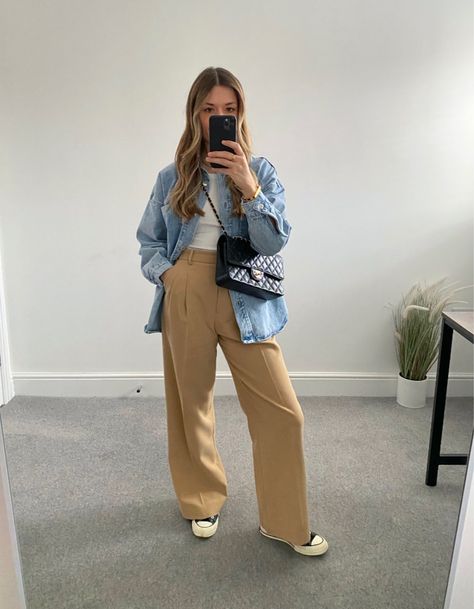 My Accessories London quilted … curated on LTK Beige Trousers Outfit Fall, Wide Beige Pants Outfit, Beige Pant Outfits Women, Beige Trousers Outfit Winter, Oversized Trousers Outfits, Outfit Pantalon Beige, Beige Trousers Outfit, Beige Jeans Outfit, Casual Bar Outfits