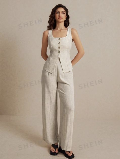 Linen Pants Set Women, Colored Linen Pants Outfit, Linen Trouser Outfit Women, Trouser And Top For Ladies, Linen Trousers Outfit, Linen Suits Women, Linen Pants Outfit, 2piece Outfits, African Fashion Skirts