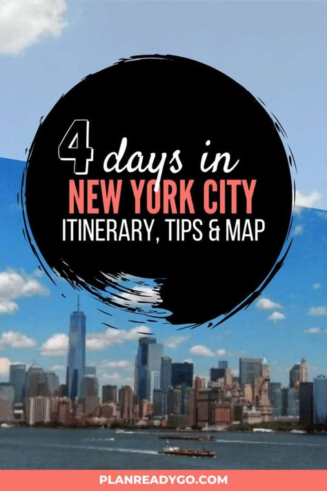 Check out this New York City itinerary for four days in the Big Apple. All of the things you must see in New York City on your trip. It's the perfect itinerary for your first time in New York City. Includes a map of the top things to do in New York City. See all of the top sites in Manhattan like Times Square and the Statue of Liberty, tour historic Midtown buildings, ride the subway and more. 4 days in New York City, #newyorkcity #nycitinerary #nyc New York City 4 Day Itinerary, Best Tours In New York City, New York City Itinerary 4 Days, Must See In Nyc, Nyc Must See, New York City In March, Nyc In March, New York Must See, Nyc Trip Planning