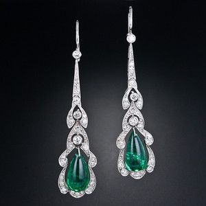 Edwardian Jewelry, Emerald Earrings, Diamond Drops, Emerald Jewelry, Fantasy Jewelry, Diamond Stud, Art Deco Jewelry, Gorgeous Jewelry, Diamond Drop Earrings