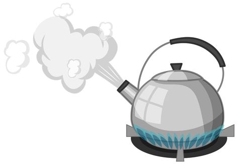 Stainless steel kettle with boiling water on stove cartoon style isolated on white background Boiling Water Drawing, Water Cartoon Drawing, Kettle Design, Water Cartoon, Estilo Cartoon, Stainless Steel Kettle, Water Drawing, Water Boiler, Water Kettle