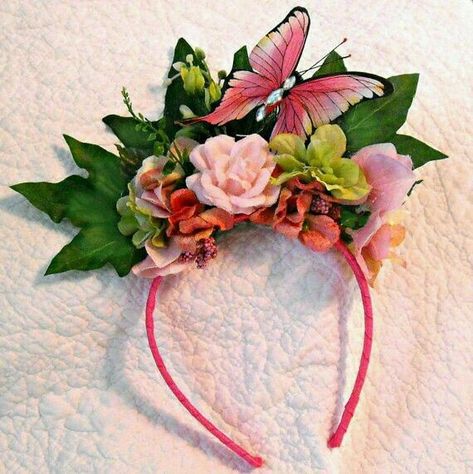 Costume Fleur, Garden Fairy Costume, Fairy Headband, Fairy Costume Diy, Flower Girl Headpiece, Butterfly Headband, Ideas For Garden, Куклы American Girl, Flower Costume