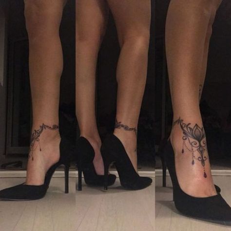 Tattoo Ankle Bracelet, Tattoo Bein Frau, Tatuaje Cover Up, Leg Bracelet, Wrist Bracelet Tattoo, Tattoo Ankle, Ankle Bracelet Tattoo, Ankle Tattoo Designs, Armband Tattoos