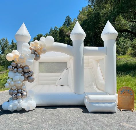 Congratulations to the newlyweds and their family💍 This was truly a beautiful celebration and an honor to be apart of✨ thank you for trusting us to make this day so special🤍 We love working with @inflatewinecountry! 🏰 White Castle with Slide Combo Bounce House paired with one of our Balloon Garlands 🎈 Ball Pit For Adults, House With Slide, White Bounce House, Jump House, Bounce House With Slide, Kids Ball Pit, Castle Party, Bouncy House, Inflatable Bounce House