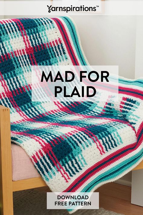 Mad For Plaid! Free knit plaid patterns and free crochet plaid patterns. Buffalo plaid, tartan, windowpane, granny square, argyle, gingham, planned pooling - you name it! Planned Pooling, Crochet Plaid, Knit Plaid, Plaid Crochet, Anchor Embroidery, Crochet Abbreviations, Quilting Thread, Yarn Store, Baby Projects