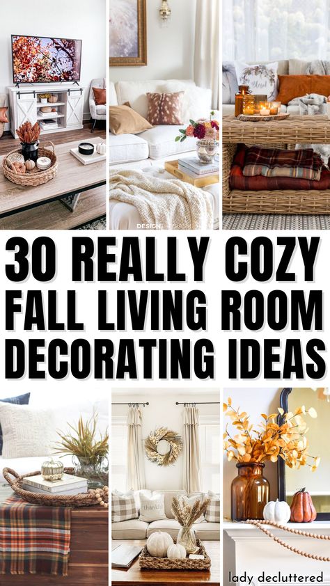 30 Really Cozy Fall Living Room Decorating Ideas Autumn Inspiration Decoration, Fall Decor For Small Living Room, Fall Ideas For Living Room, Living Room Decor2023, Fall Home Decor Living Room Cozy, Fall Decor Small Living Room, Family Room Fall Decor, Fall Family Room Decorating Ideas, Small Living Room Fall Decor Ideas