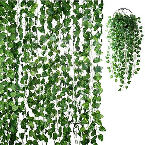 Fake Ivy, Ivy Garland, Vine Decoration, Hall Ideas, Artificial Hanging Plants, Fake Plants Decor, Ivy Vine, Ivy Plants, Hanging Vines