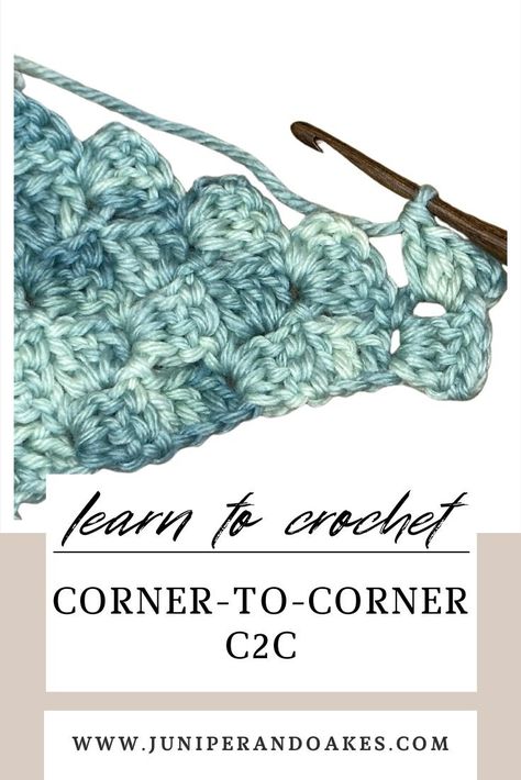 How to crochet C2C the traditional way - Stitch Tutorial — Juniper & Oakes C2c Crochet Tutorial, Heirloom Blanket, Crochet Classes, Stitch Tutorial, C2c Crochet, Crochet Afghans, Double Crochet Stitch, Crochet Items, How To Work