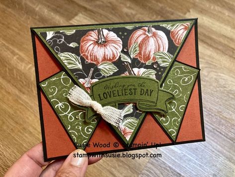 Have A Fabulous Friday, Fall Cards Handmade, Have A Great Thursday, Fabulous Friday, Rustic Pumpkin, Pumpkin Cards, Woven Ribbon, Hello Cards, Fall Mini