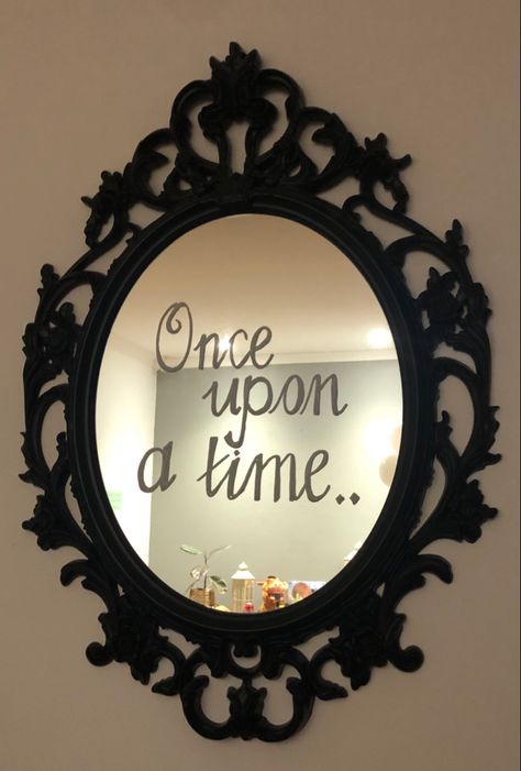 Disney Once upon a time mirror. Write using liquid chalk. Once Upon A Time Photo Booth, Once Upon A Time Home Decor, Disney Dance Decorations, Once Upon A Time Homecoming Theme, Once Upon A Time Dance Theme, Once Upon A Time Decorations, Once Upon A Time Prom Theme, Storybook Gala, Once Upon A Time Prom