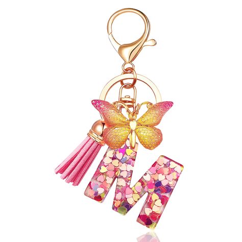 Keychains For Women, Ab Patterns, Purple Cute, Cute Letters, Great Gifts For Women, Tassel Keychain, Cute Butterfly, Pink Backpack, Car Keychain