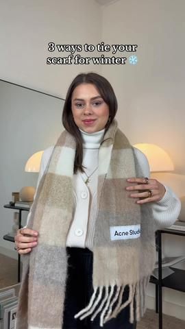 #tieascarf #howtotieascarf #winterscarf #womanwithstyle #scarftutorial... | TikTok How To Wear A Bulky Scarf, How To Style A Long Scarf, How To Wear A Winter Scarf, How To Wear A Scarf In Winter, How To Wear A Long Scarf, How To Style Scarf Outfit, Bulky Scarf, Wear Scarf, Wear A Scarf