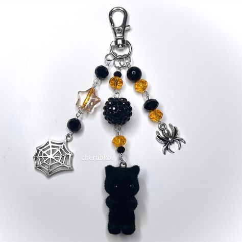 halloween kitty charm 🐈‍⬛🎀✨ brand new keychain in time for fall 🍂 available now ! #halloween #october #fall #autumn #spooky #spookyseason #cat #cats #blackcat #blackcats #calicocritters #sylvanianfamilies #coquette #dollette #trinket #trinkets #trends #smallbusiness #keychain #bagcharm #jewelry Halloween Beaded Keychains, Fall Keychains, Spooky Keychain, Halloween Keychains, Halloween Keychain, Phone Craft, Xoxo Jewelry, Halloween Kitty, Hello Kitty Keychain