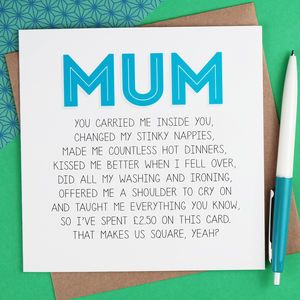 Mums Birthday Card, Mom Birthday Funny, Funny Get Well Cards, Grandparents Day Cards, Funny Thank You Cards, Birthday Cards For Mother, Mums Birthday, Funny Thank You, Mother Day Message