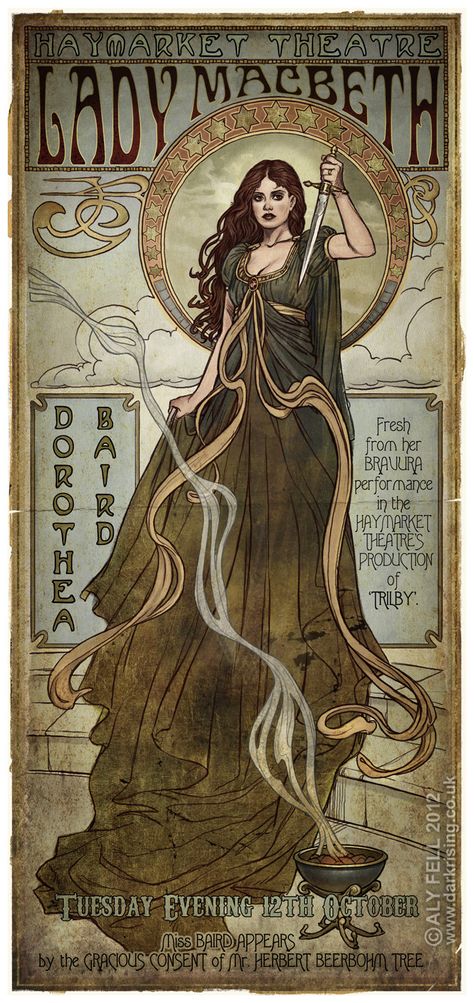 Lady Macbeth Art, Macbeth Poster, Shakespeare Poster, Shakespeare Art, Poster Grafico, Alphonse Mucha Art, Istoria Artei, Mucha Art, Lady Macbeth