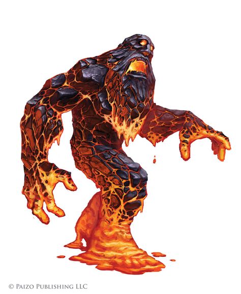 Pathfinder: Dwarven lava Undead by WillOBrien on DeviantArt Lava Character, Lava Elemental, Arte Nerd, D D Monsters, Fantasy Monster, Wow Art, Fantasy Rpg, Creature Concept, Monster Art