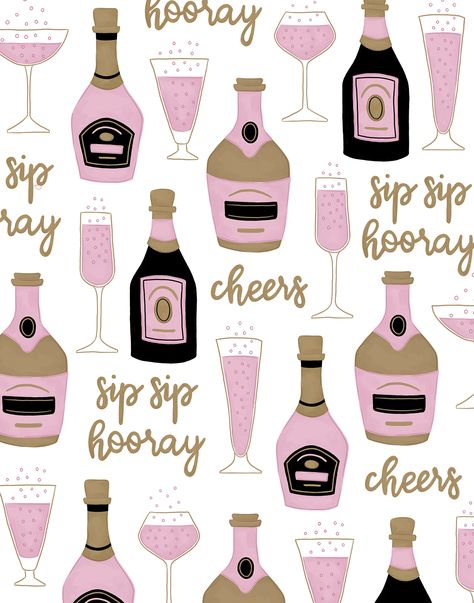 Food Prints, Surface Pattern Design Inspiration, Clay Patterns, Western Prints, Sip Sip Hooray, Pattern Design Inspiration, Champagne Bottles, Towel Pattern, Holiday Art