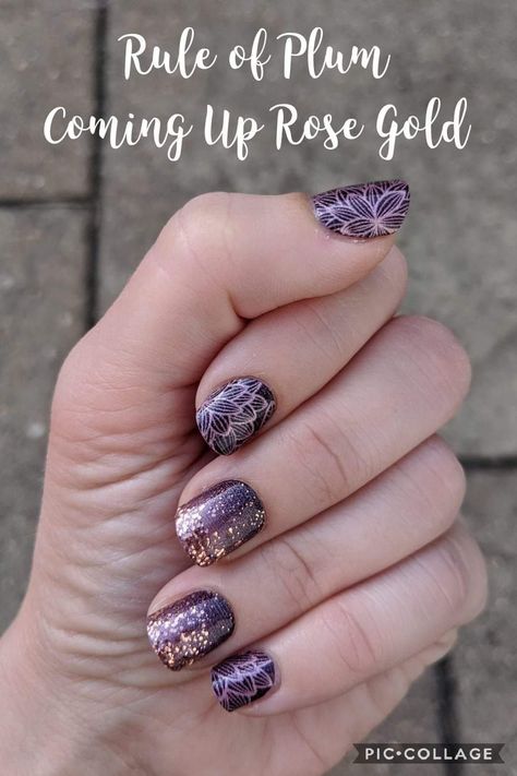 Nail Color Combos, Sassy Nails, Nail Designs Glitter, Gold Overlay, I Love Makeup, Plum Color, Color Street Nails, Fancy Nails, Creative Nails