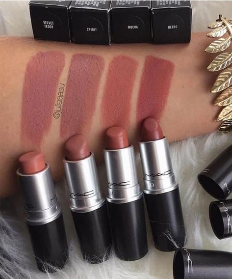 Mac Retro Lipstick, Velvet Teddy Mac, Mac Lipstick Swatches, خواتم خطوبة, Mac Lipstick Shades, Mac Velvet Teddy, Mac Lipsticks, Lipstick Kit, Makeup Lips